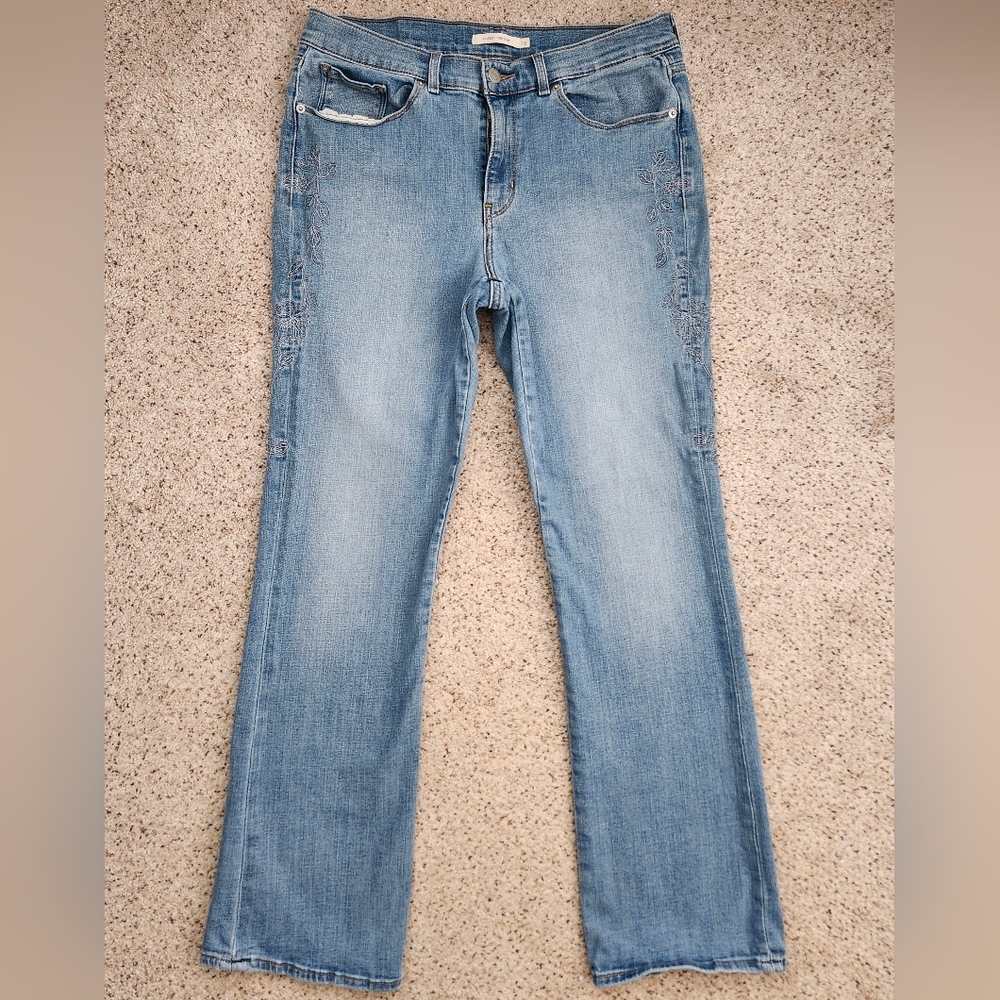 Levi's Classic Floral Embroidered Boot Cut Jeans